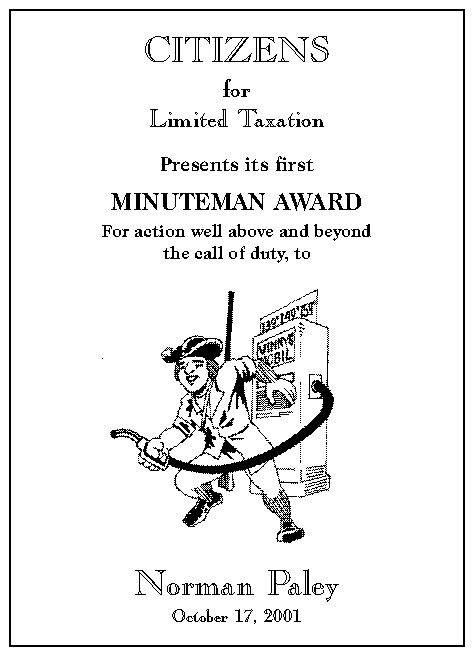 2001 Minuteman Award - Norm Paley